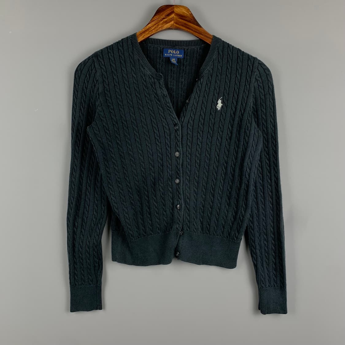 폴로 랄프로렌 신형 블랙 꽈배기 니트 가디건  상품이미지2