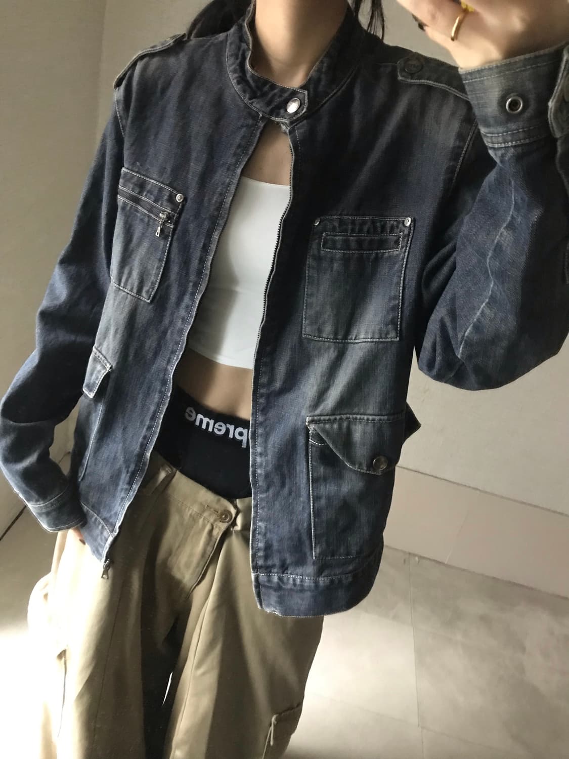 빈티지 오버핏 데님 자켓 상품이미지1