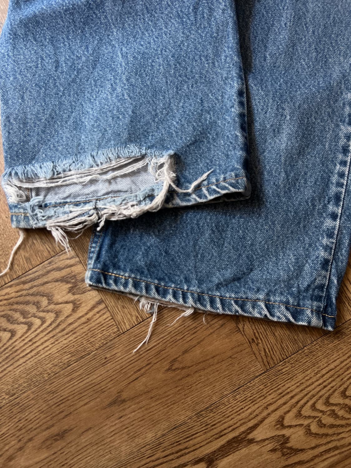 [40]90's 리바이스 USA 517 디스트로이드 플레어핏 데님 팬츠 상품이미지6