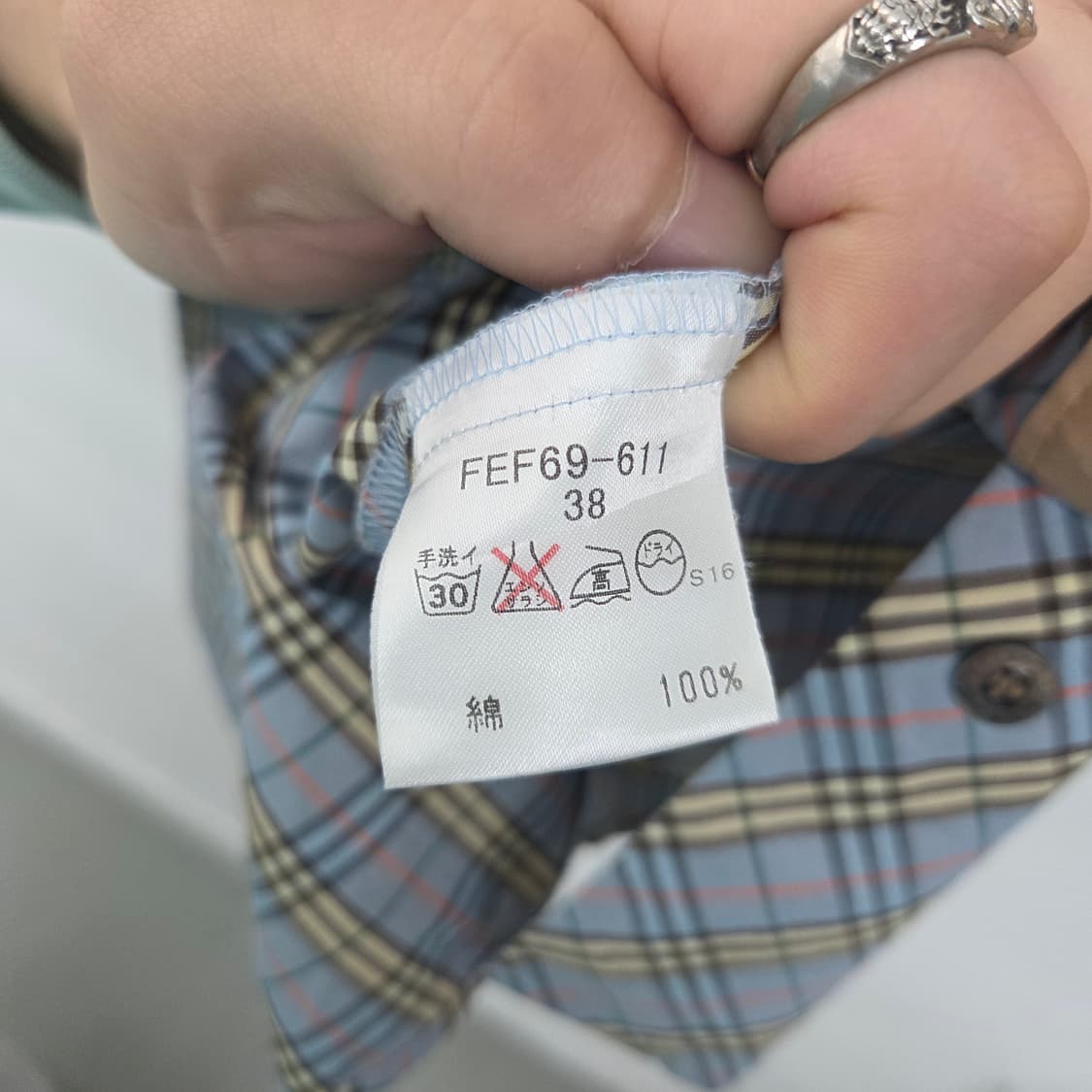 버버리 체크 반팔 셔츠 여s 상품이미지6