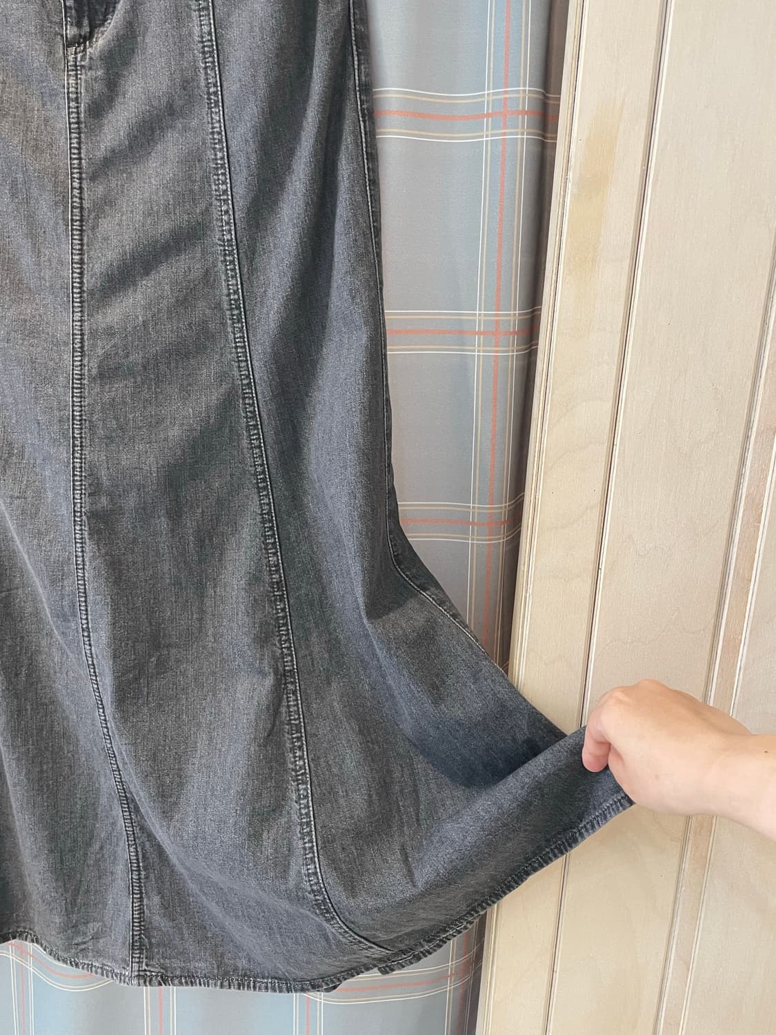일본빈티지 디테일 데님플레어 맥시스커트 상품이미지3