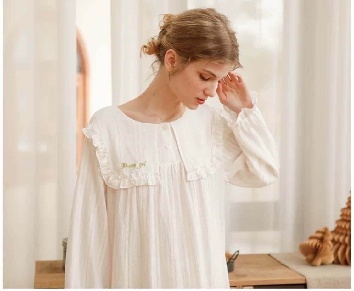 누아젤 화이트 파자마 원피스 상품이미지5