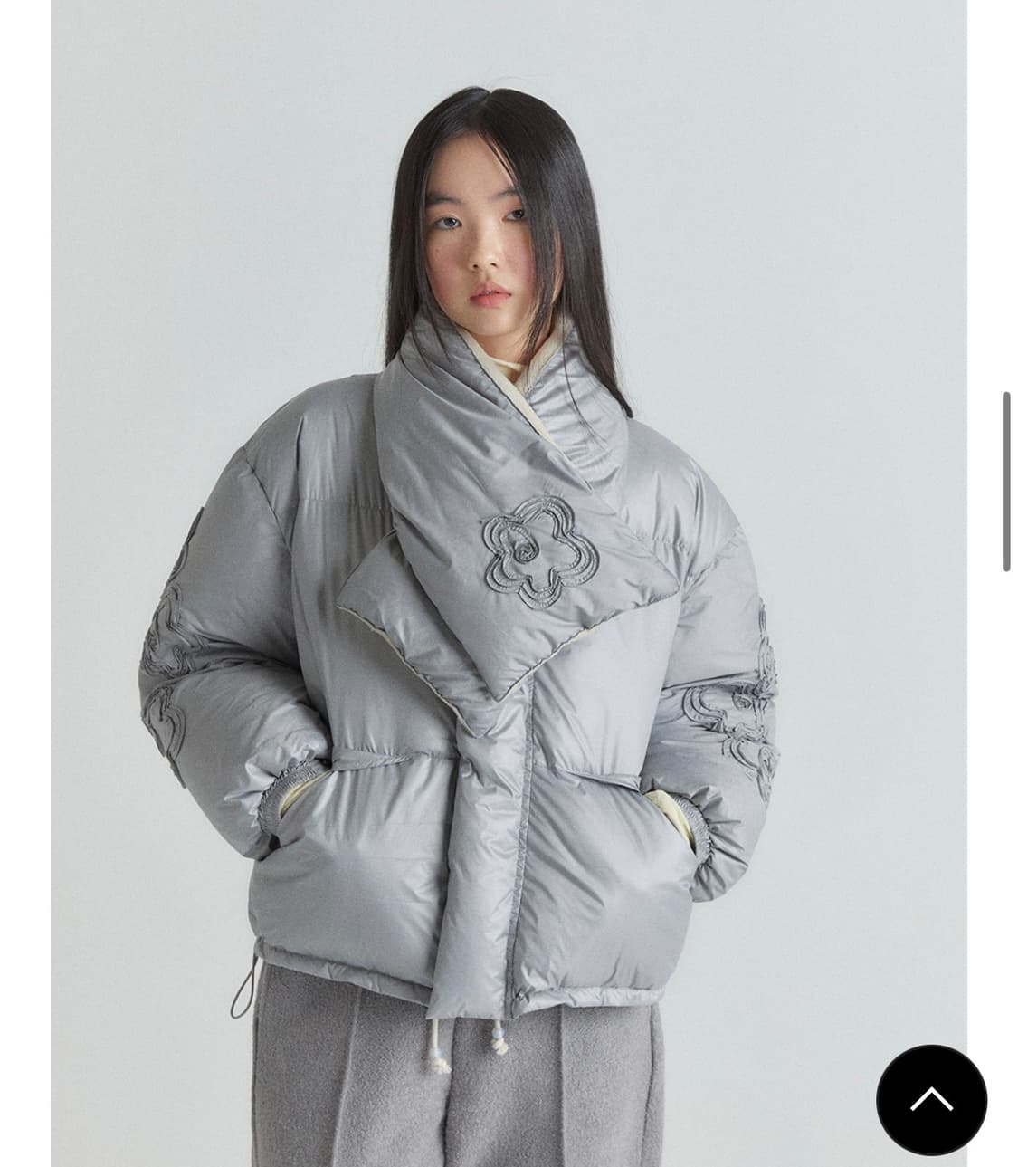 오헤시오 플라워 구스다운 패딩 머플러 상품이미지2