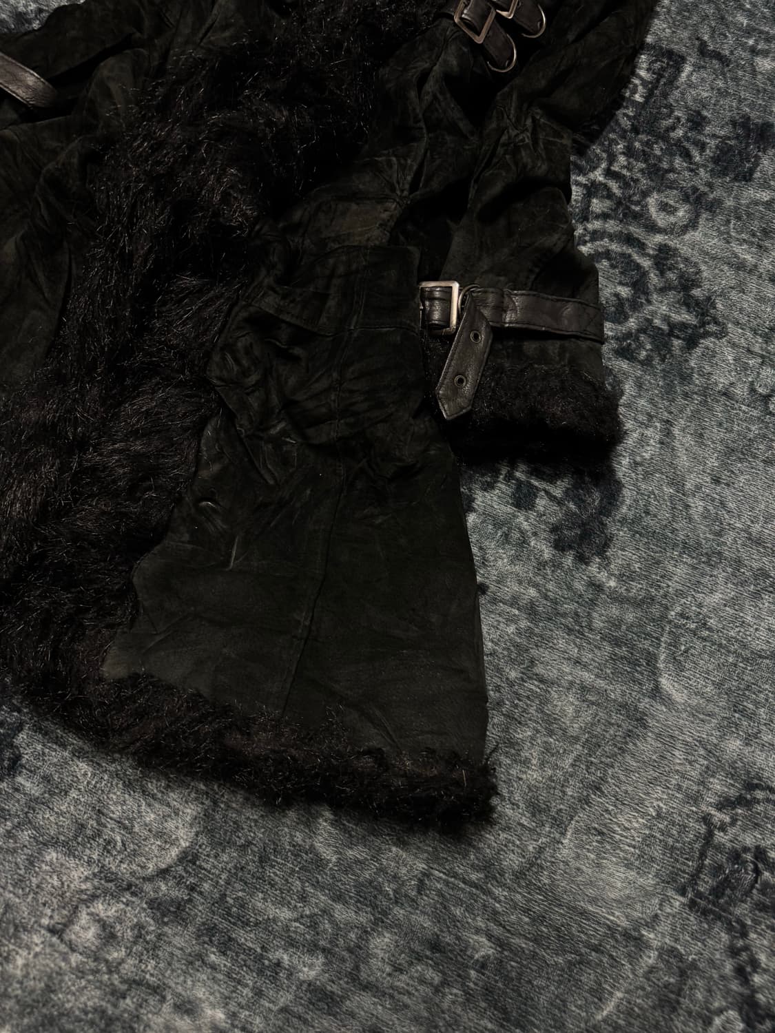 Morgan 00s belted shearing fur swede coa 상품이미지5