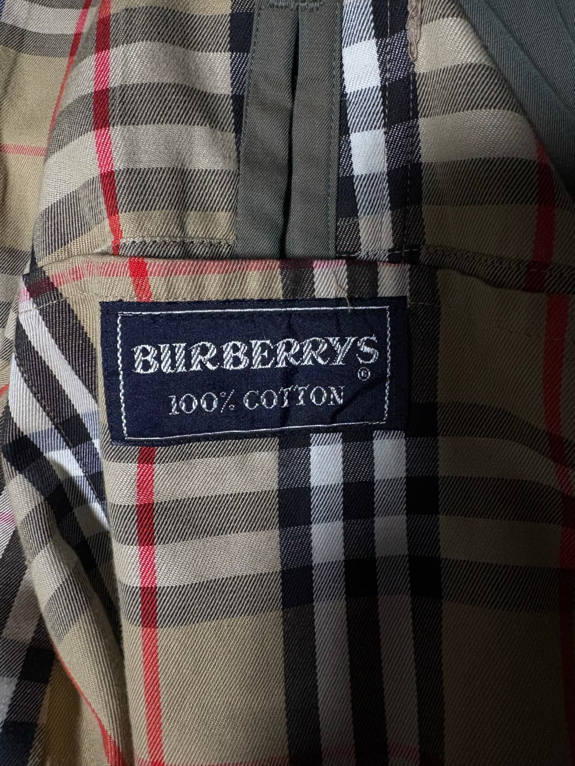 Vintage 80s ~90s 버버리 원패널 코튼100% 싱글 코트 상품이미지6