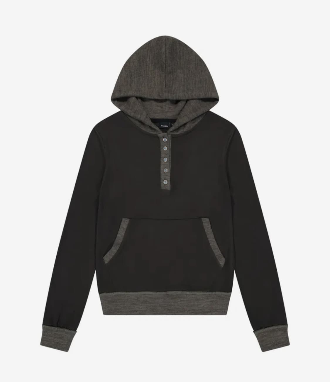 아캄 Contrast Logo Button Hoodie (Brown) 상품이미지1
