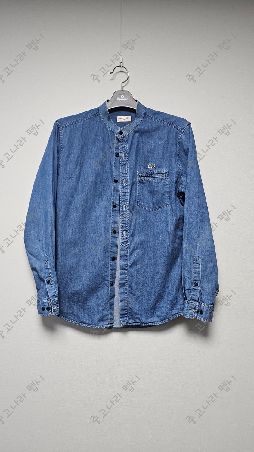 라코스테 슬림핏 헨리넥 청셔츠 (M) 상품이미지1