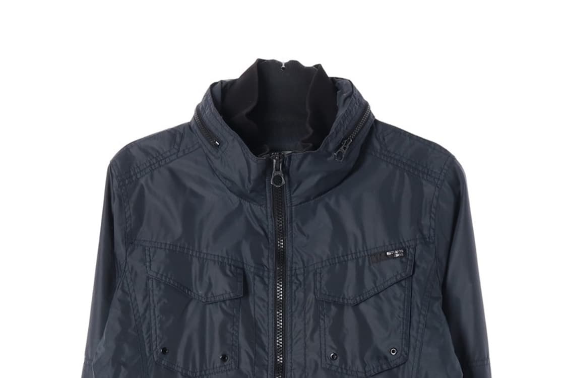 버커루 나일론 하이넥 멀티포켓 블루종 자켓 L 상품이미지4