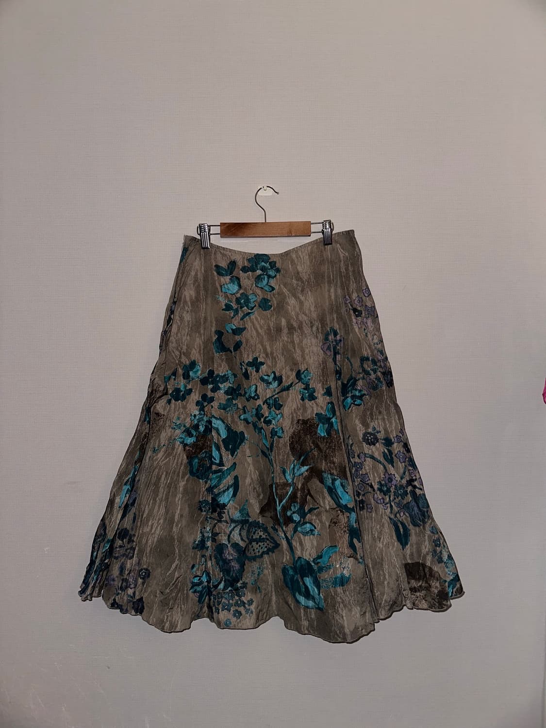 빈티지 오리엔탈 플라워 패턴 미디 스커트 상품이미지4