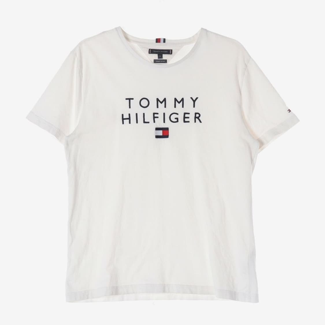 타미힐피거 빅 로고 오가닉 코튼 화이트 반팔 티셔츠 XL 상품이미지1