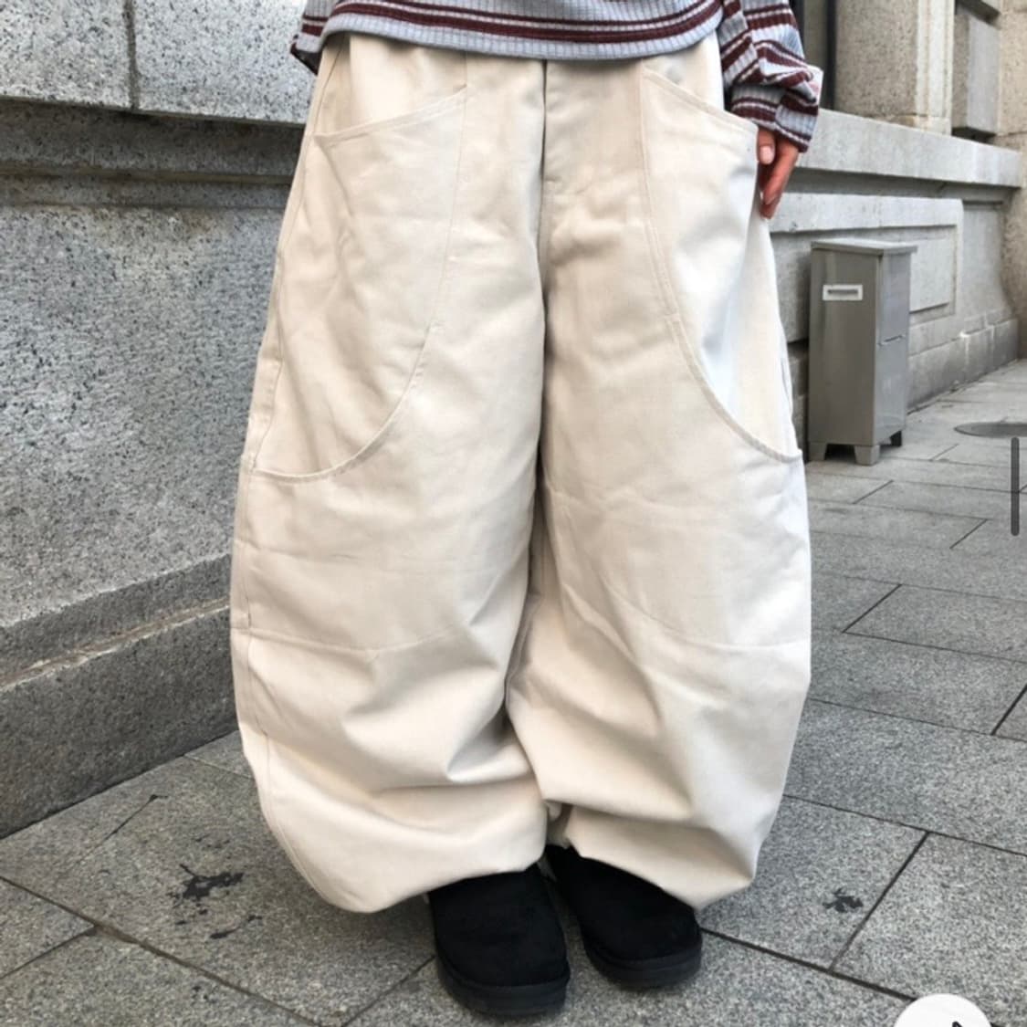 (새상품)벌룬 코튼 팬츠 아이보리 상품이미지1