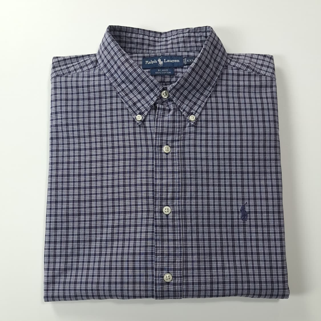 CK327 2XL 폴로 90s 다크네이비 마이크로 타탄체크 셔츠 남방 상품이미지7