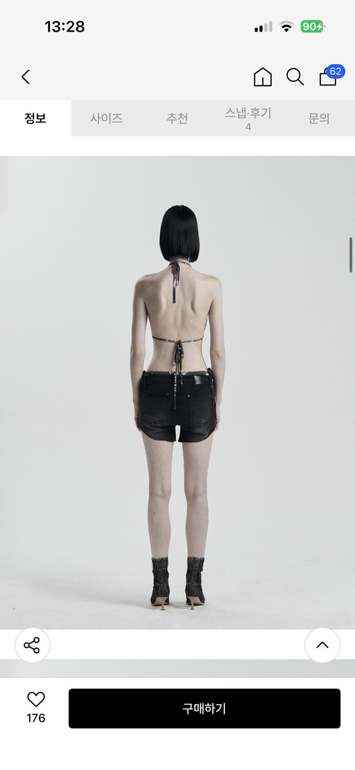 ODOR(오도어) 빈티지 로우 쇼츠 블랙(3) 상품이미지6