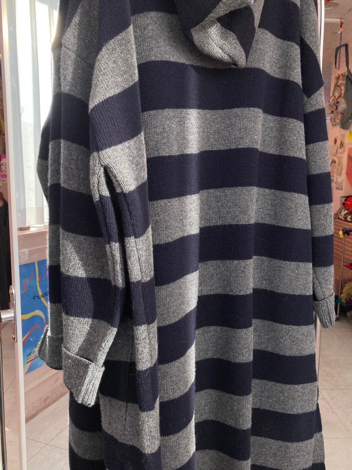 빈티지 스트라이프 롱 후디 가디건 상품이미지7