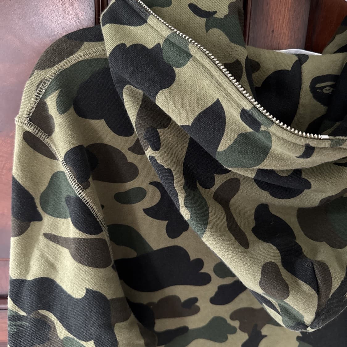 베이프 1st 카모 BAPE 스펠아웃 후드집업 녹계 XL 상품이미지5