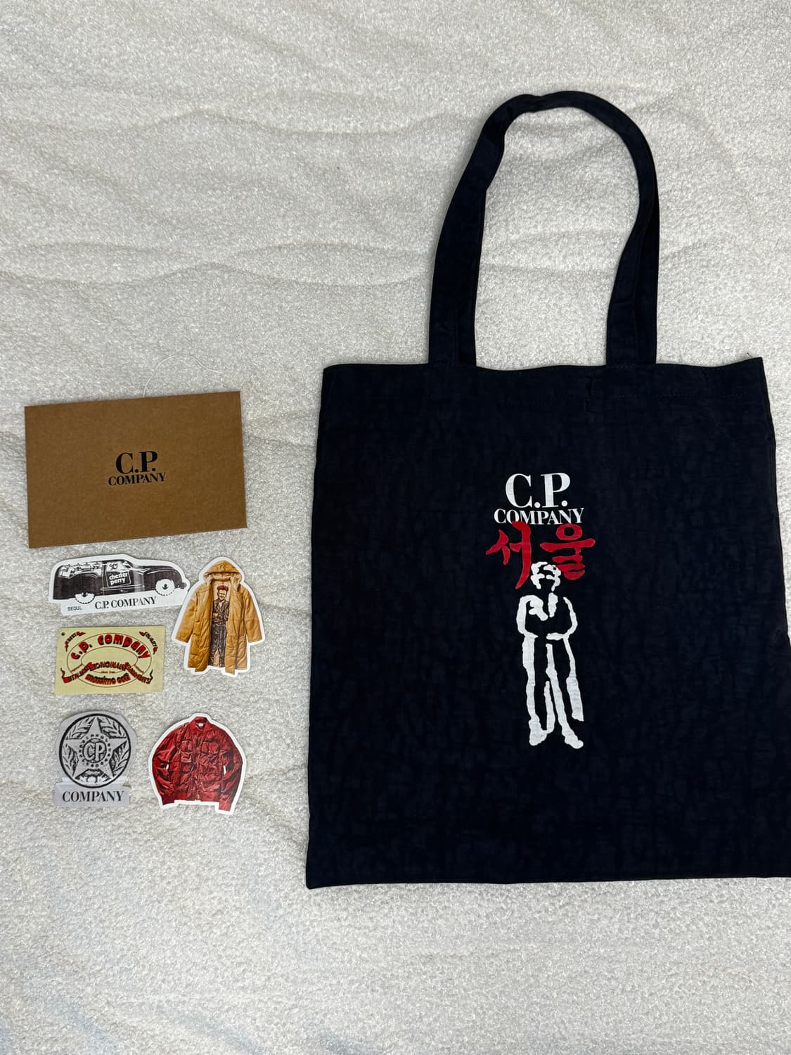 CP 씨피 컴퍼니 네이비 나일론 토트백 + 스티커팩 상품이미지2