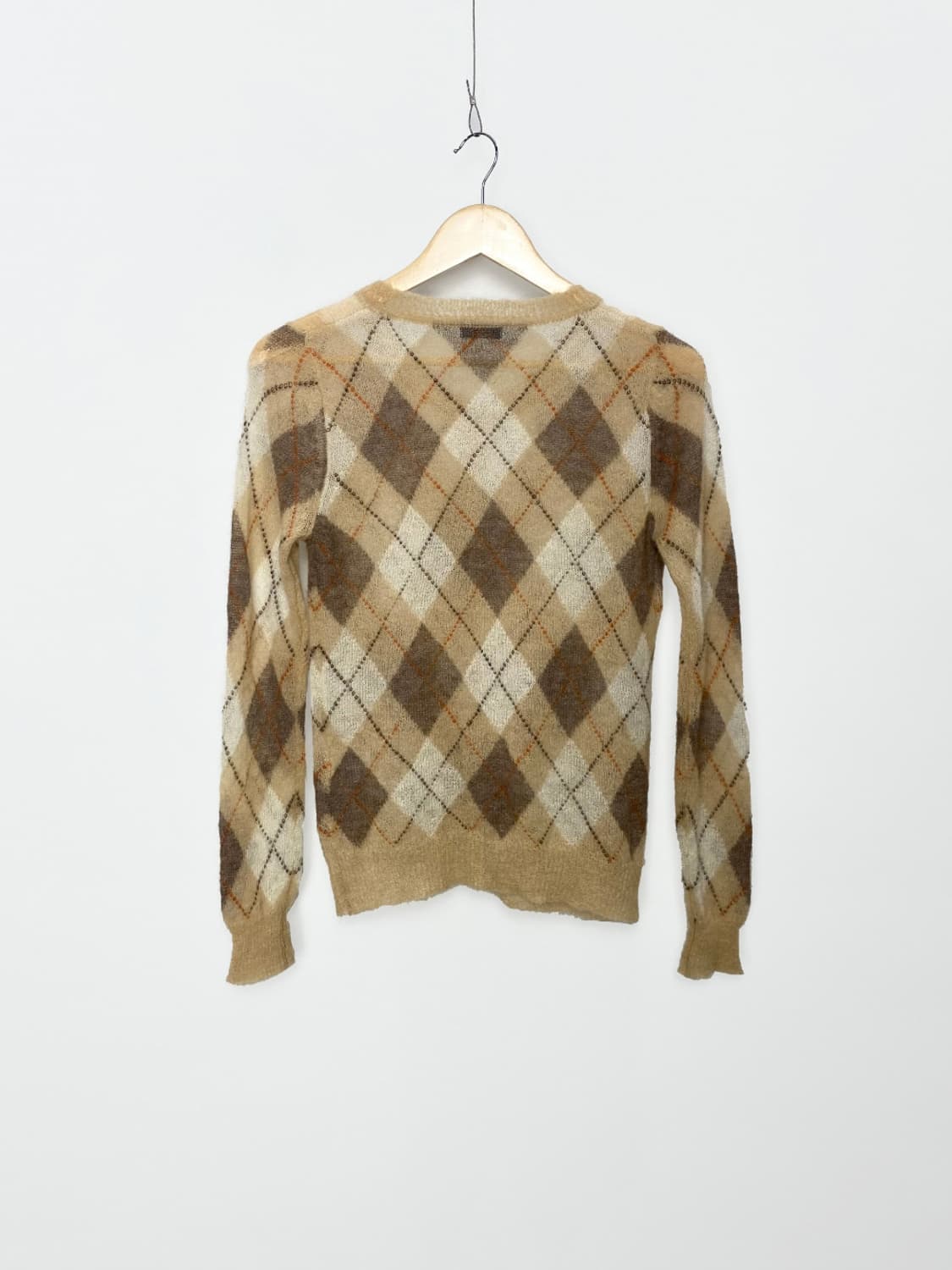 agyle mohair cardigan 로우 게이지 아가일 모헤어 가디건 상품이미지4
