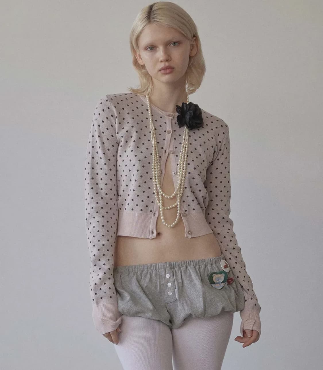 스컬프터 폴카 도트 가디건 S사이즈 상품이미지1