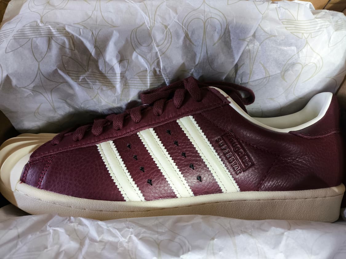 새상품 떠그클럽 아디다스 슈퍼스타 275 버건디 상품이미지2