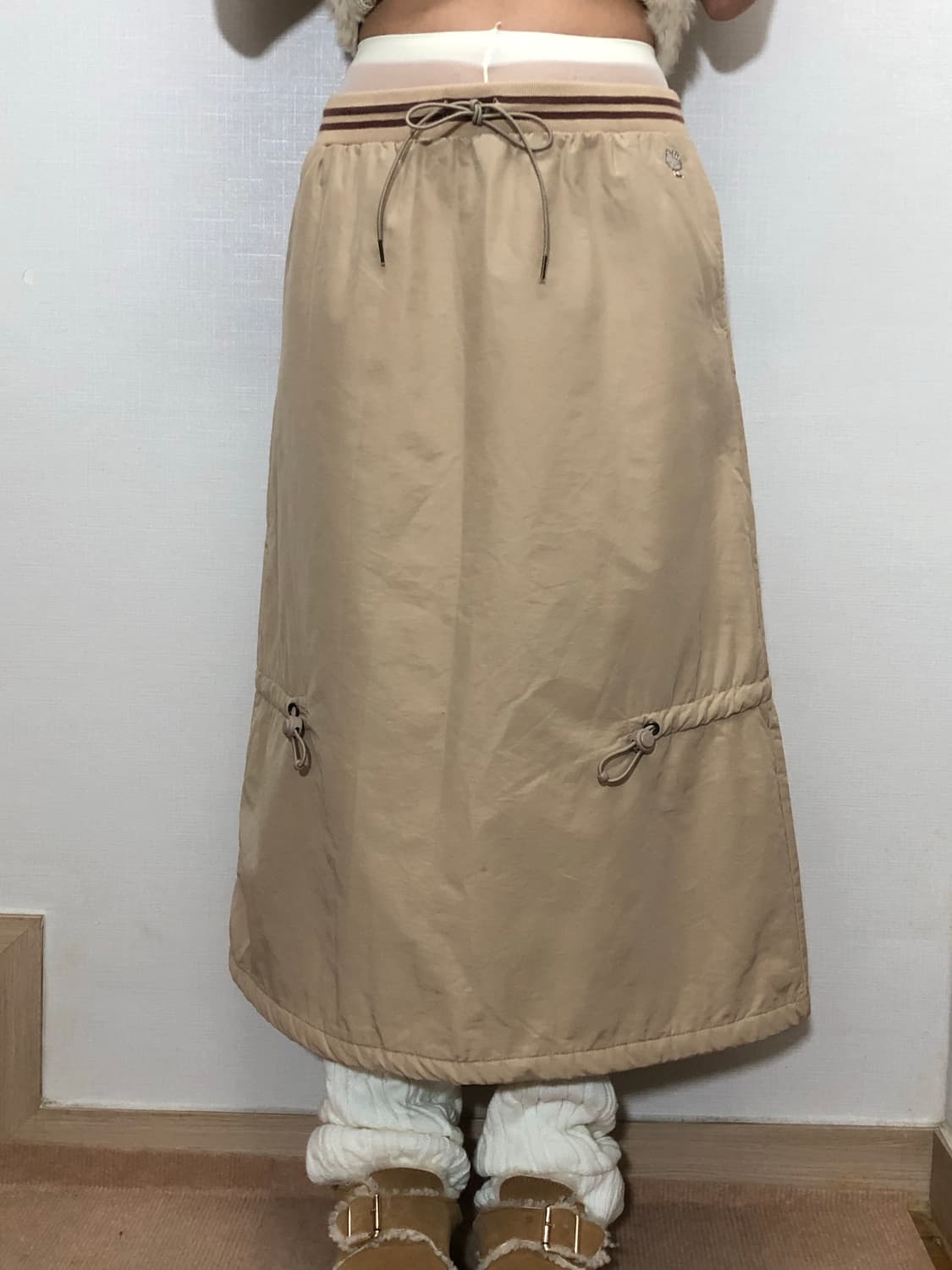 빈티지 헬로키티 베이지 롱 스커트 상품이미지2