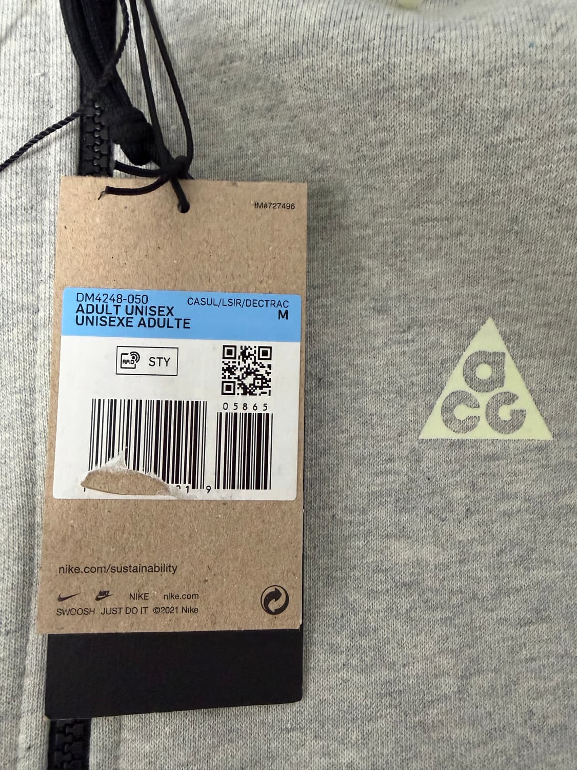 [M] 나이키 ACG 써마핏 후드집업 에어로라 그레이헤더 US 상품이미지5