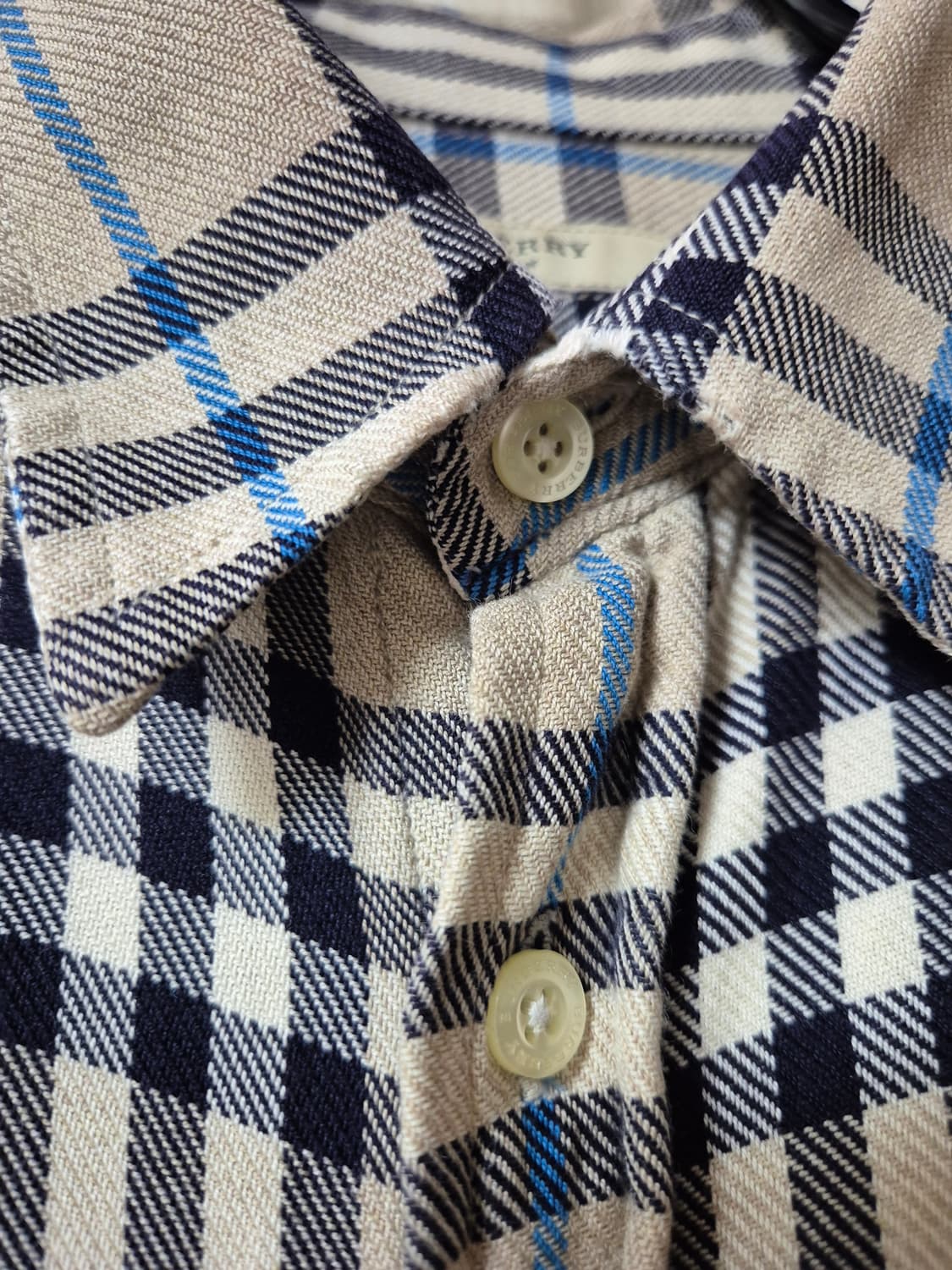 (정품) 버버리 체크 남방 셔츠 코튼 남방 M 상품이미지6