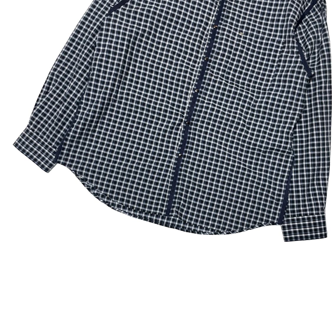 Hae.a 헤아 블루 체크 스냅 셔츠 상품이미지4