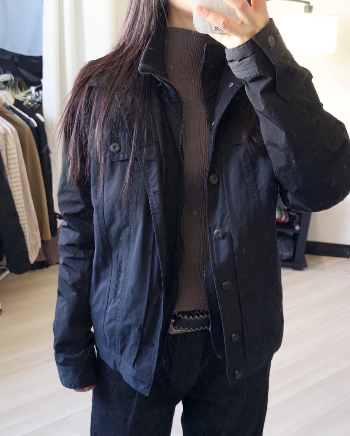 [DIESEL] black contrast quilted trucker  상품이미지2