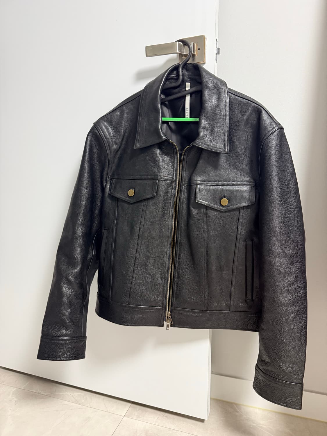 노이어 앤틱 카우 레더 트러커 자켓 50사이즈 상품이미지4