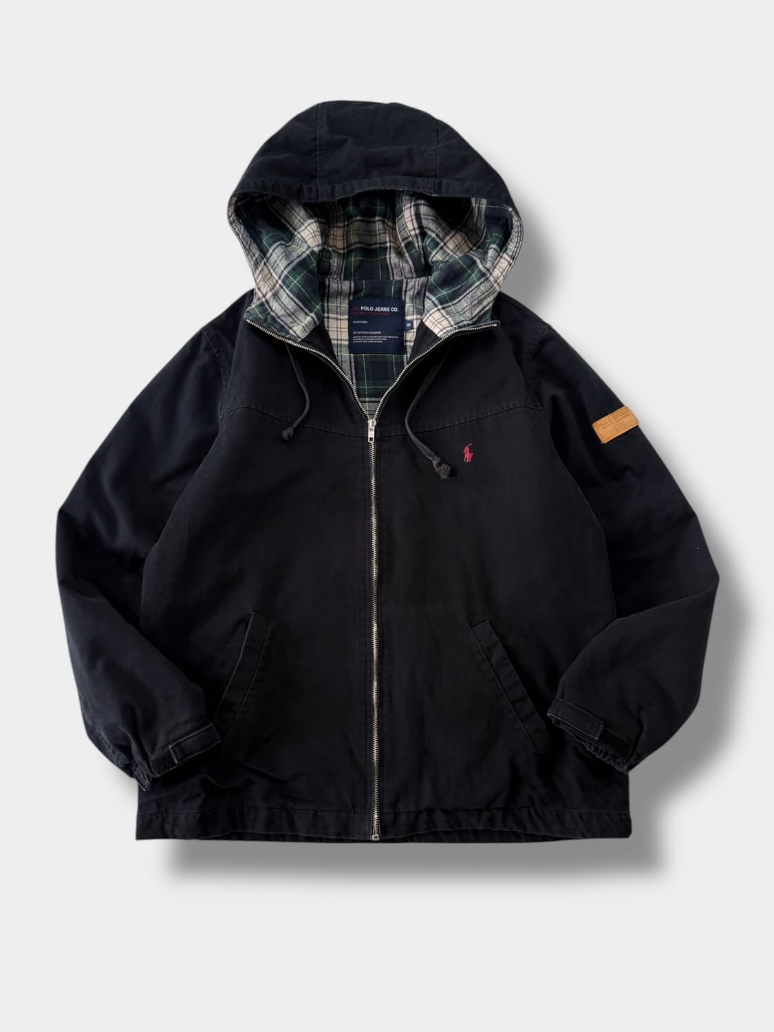 폴로 랄프로렌 00's 루즈핏 블랙 코튼 후드 점퍼 상품이미지2