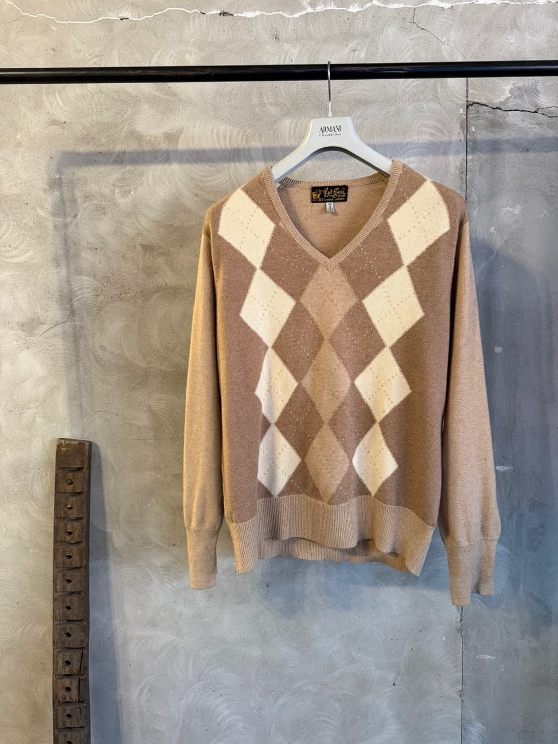 인타르시아 캐시미어 아가일 니트 100 상품이미지1