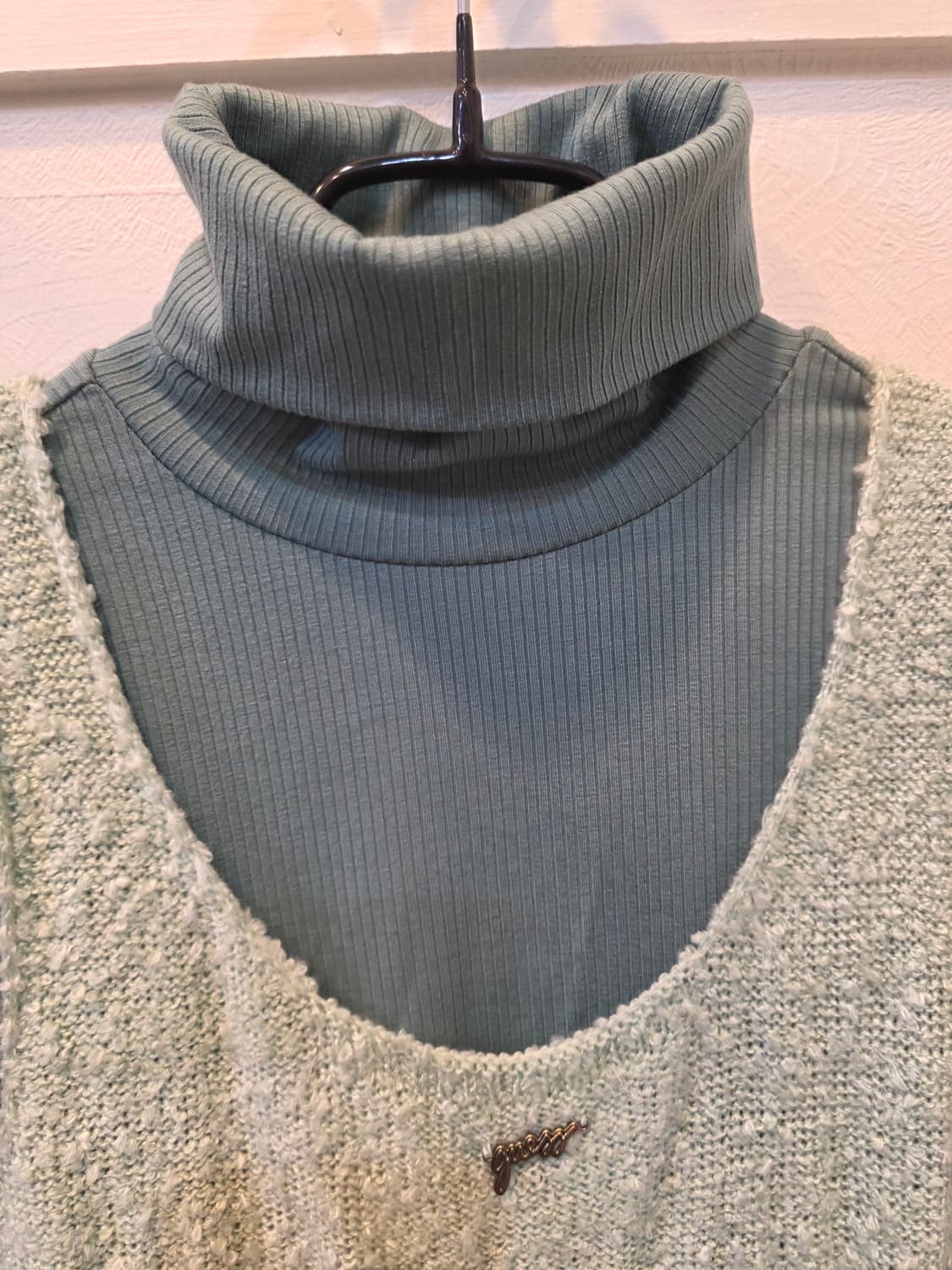 Guess 골지 목폴라 니트 민트 세트 상품이미지2