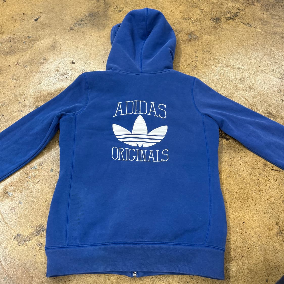 아디다스 양털 블루 백로고 후드집업 95 상품이미지4