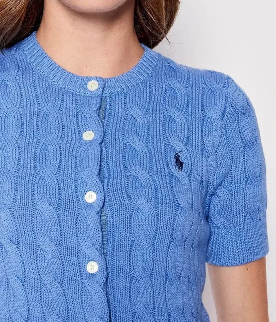 폴로 랄프로렌 큐알 신형 꽈배기 반팔 니트 가디건 PN7408 상품이미지2