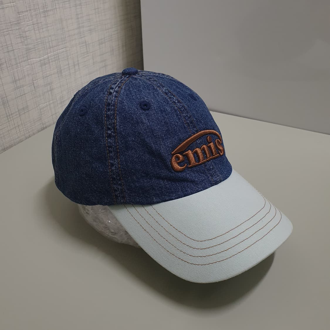 emis 이미스 신형 23FW 워시드 데님 볼캡 블루 민트 모자 상품이미지3