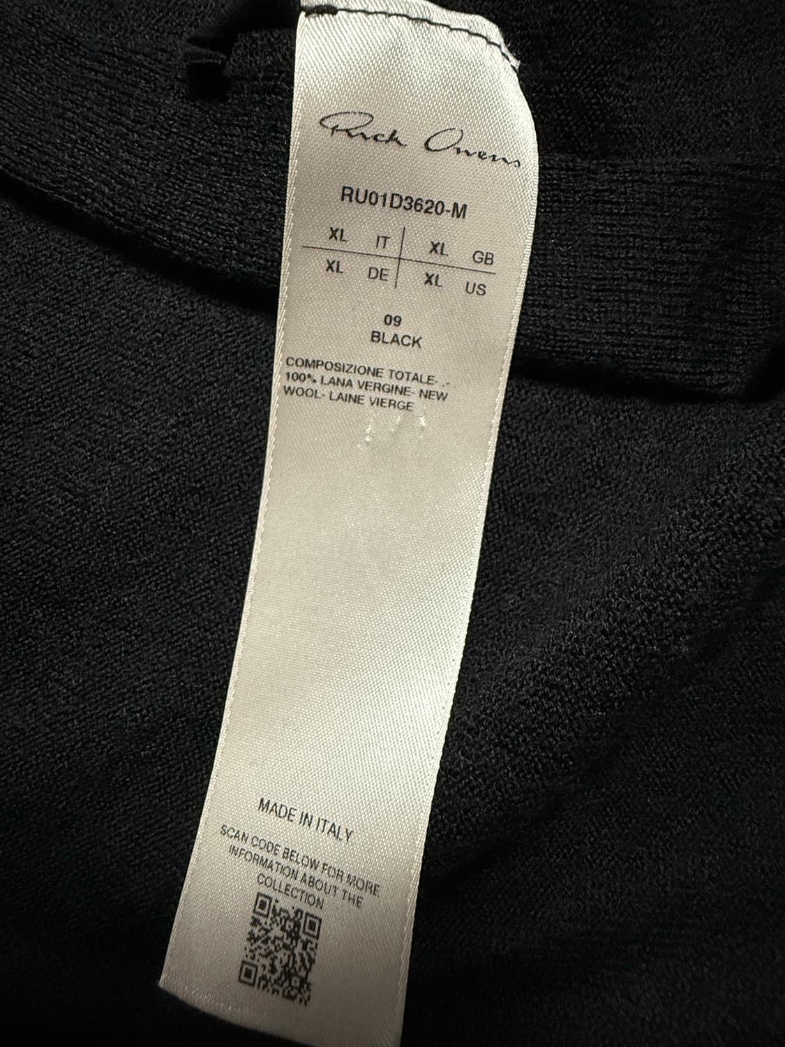 [XL] 릭오웬스 24SS LIDO 라운드넥 스웨터 블랙 상품이미지5