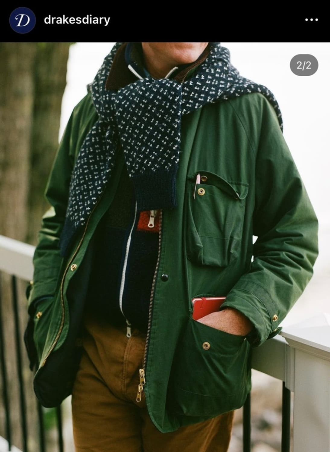 (38/새제품)드레익스 커버올 왁스 자켓 그린 상품이미지2