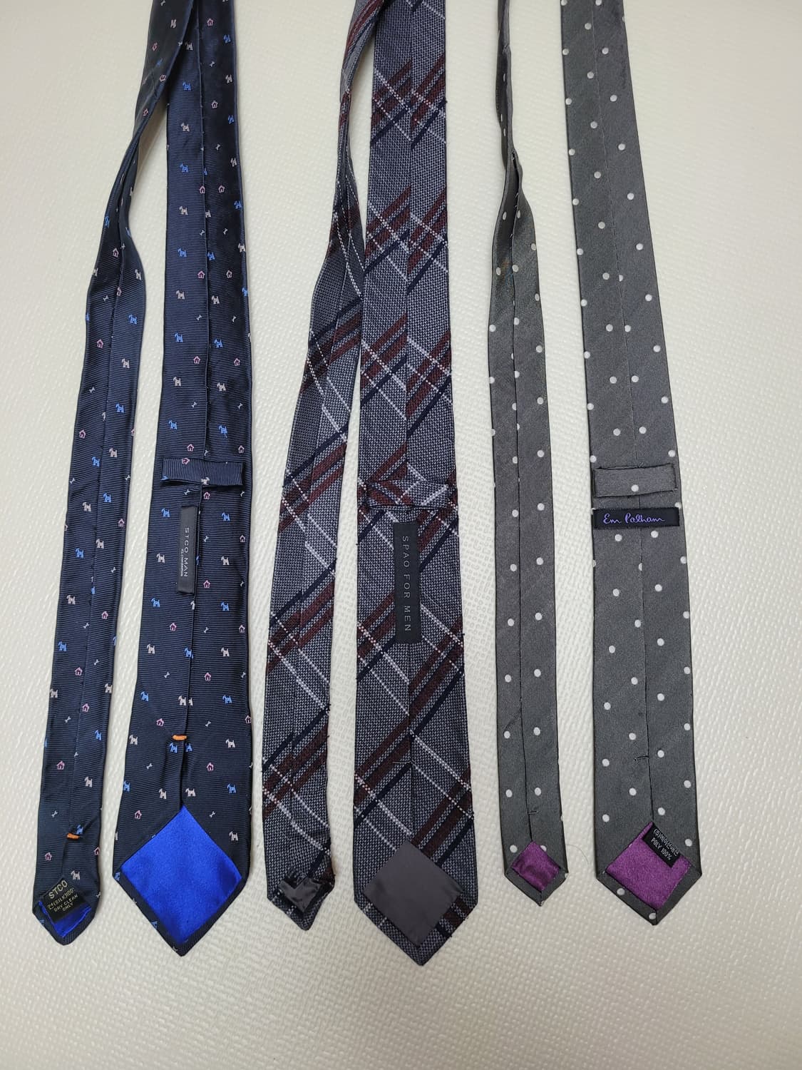 넥타이 3종 (체크, 도트패턴 네이비, 브라운, 그레이) 상품이미지7