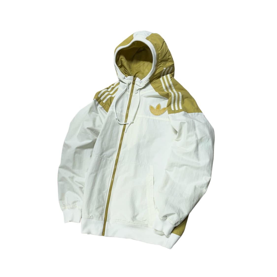 아디다스 올드스쿨 백로고 바람막이 화이트 골드 자켓 상품이미지3
