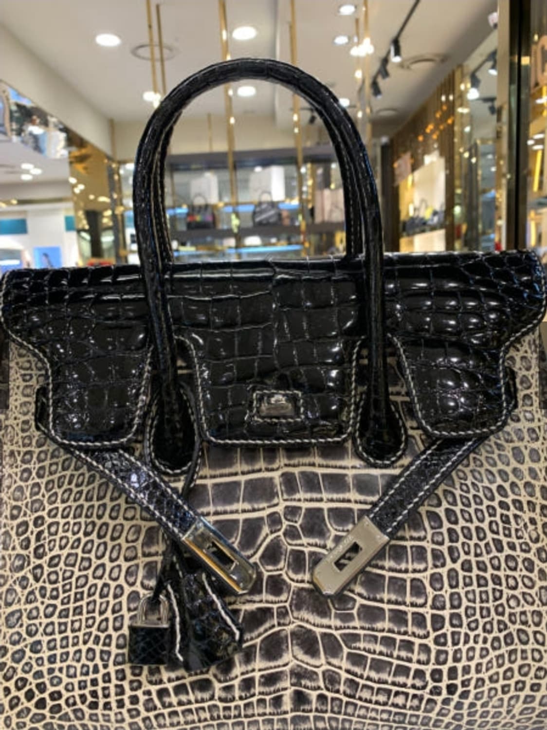 호미가 악어가죽 켈리 36백 은장 토트백 상품이미지2