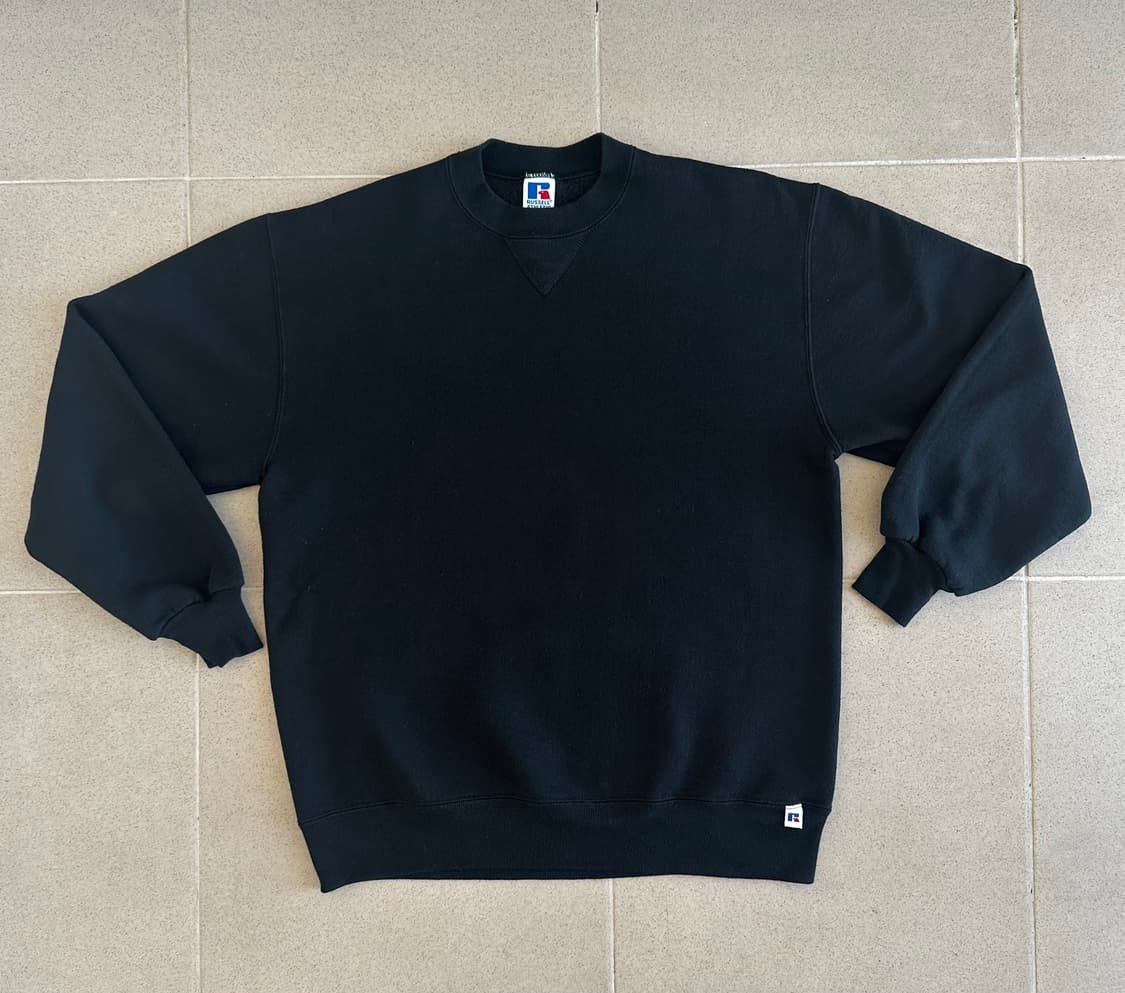 90s 빈티지 러셀 스웻셔츠 블랙 XL USA 상품이미지1