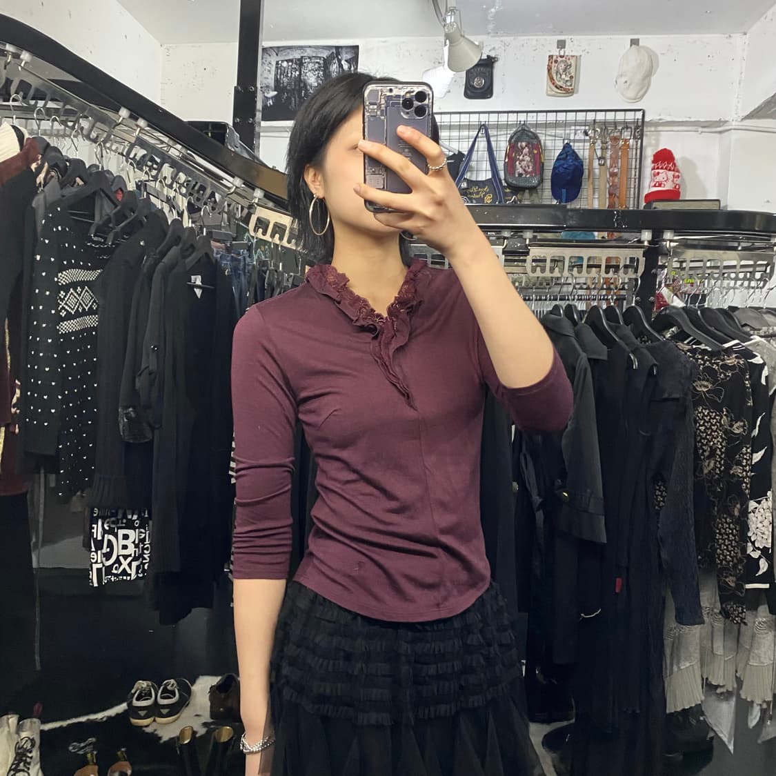 Burberry 레이스 프릴 7부 슬리브 상품이미지1