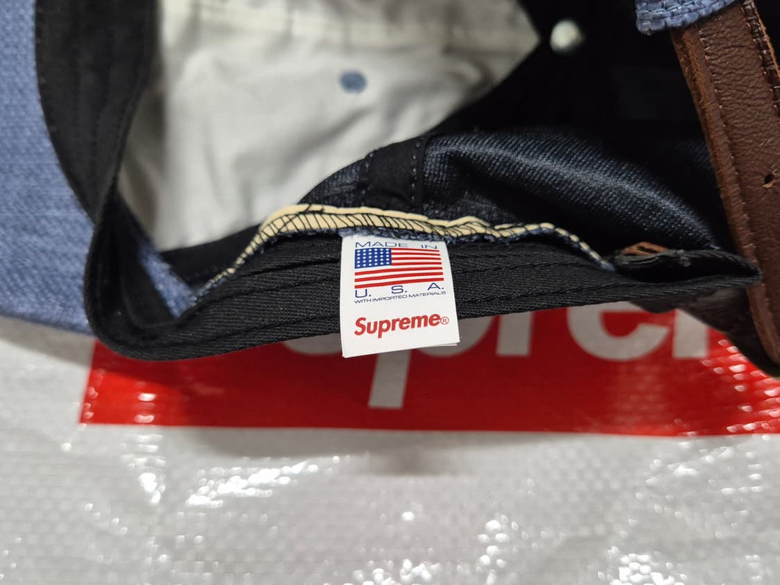 (os) 슈프림 라피아 S로고 캡 6패널 모자 네이비 Supreme 상품이미지4