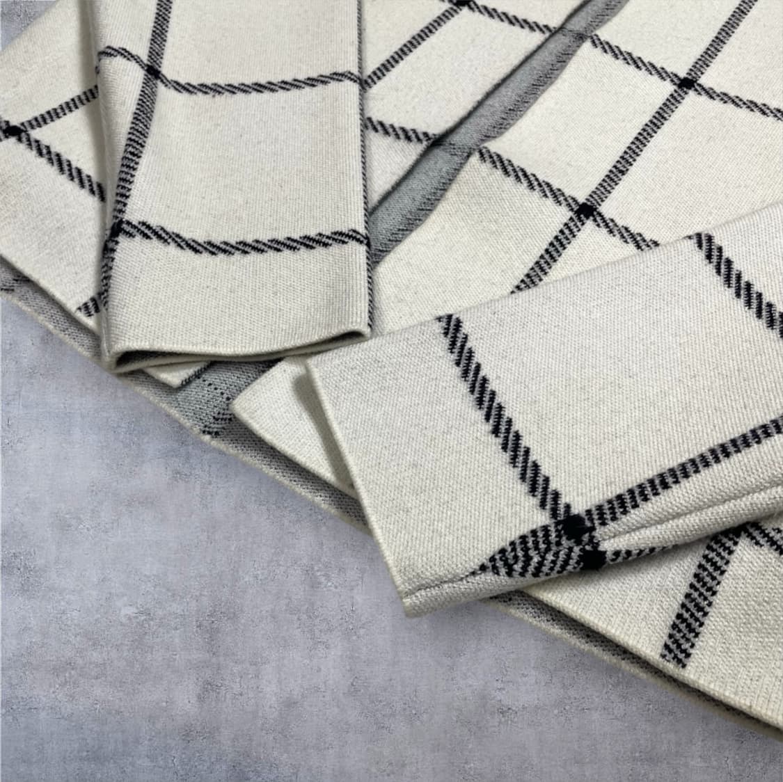 마쥬 Maje 아이보리 윈도우 체크 크롭 니트 자켓 오픈 가디건 1 상품이미지8