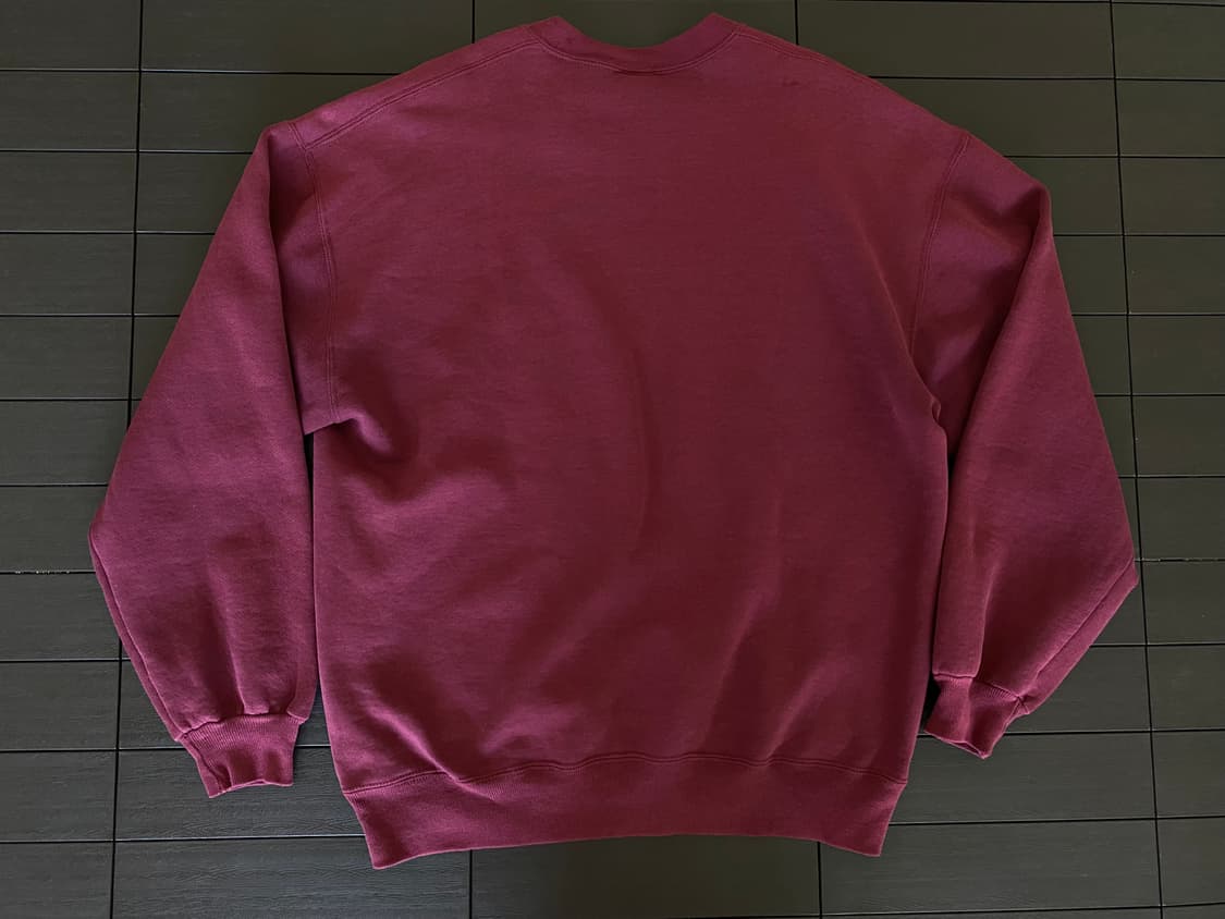 (XL) 90s 빈티지 러셀 스웻셔츠 버건디 USA 상품이미지5