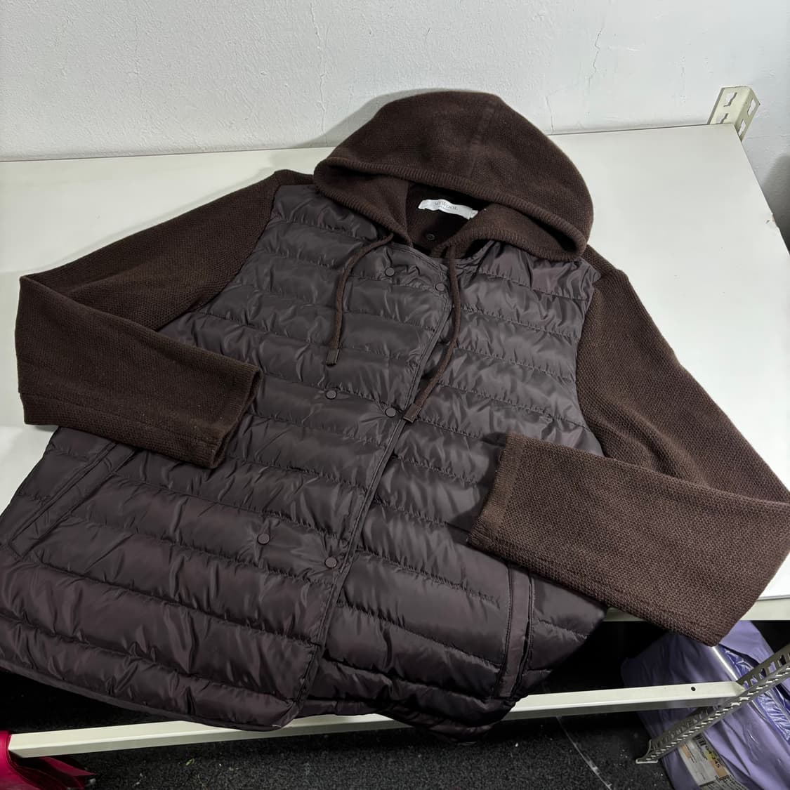 77 우먼M-L SOWOOL 소울 브라운 후드 니트패딩 상품이미지1