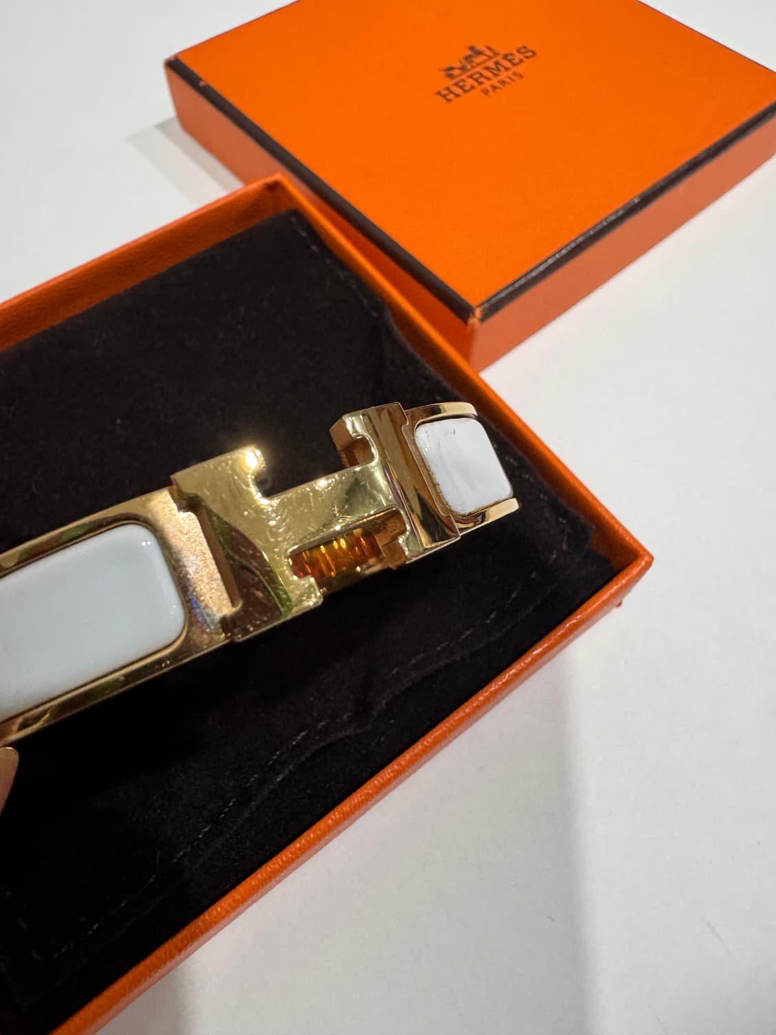 에르메스 클릭아슈 팔찌 화이트/골드 정품 상품이미지4