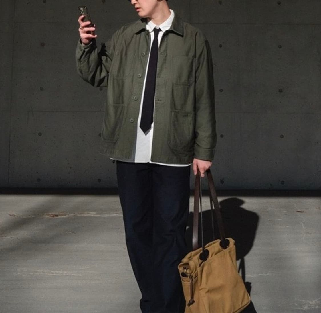 [XL] Musinsa 무신사 스탠다드 백 사틴 초어 자켓 카키 상품이미지6