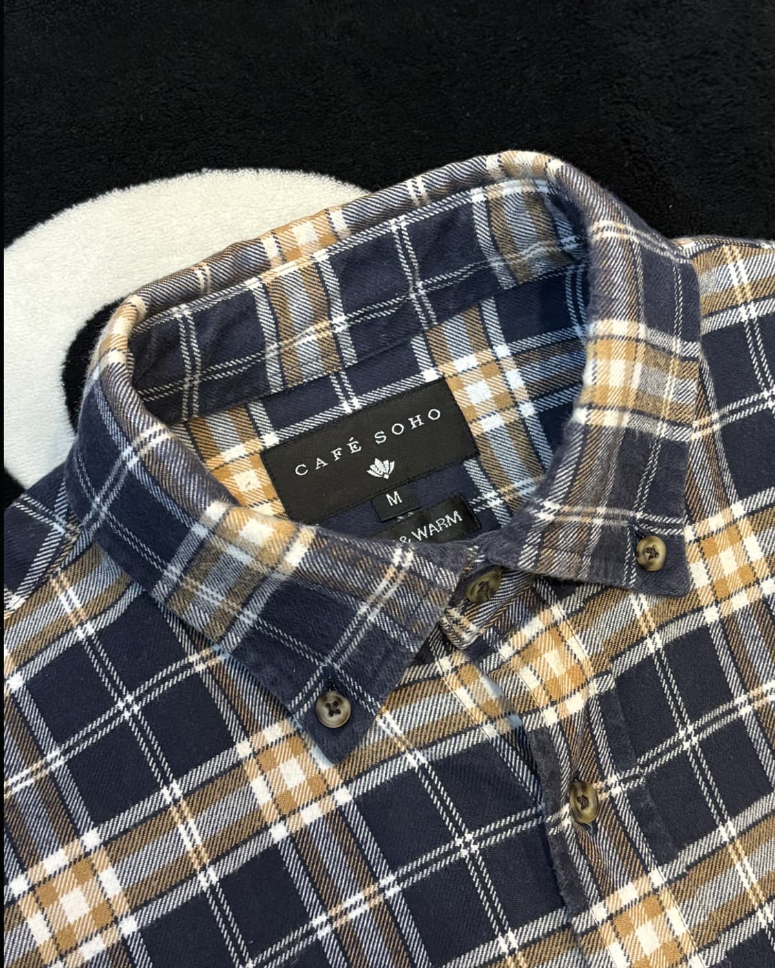 일본빈티지 cafe soho 체크 셔츠 상품이미지4