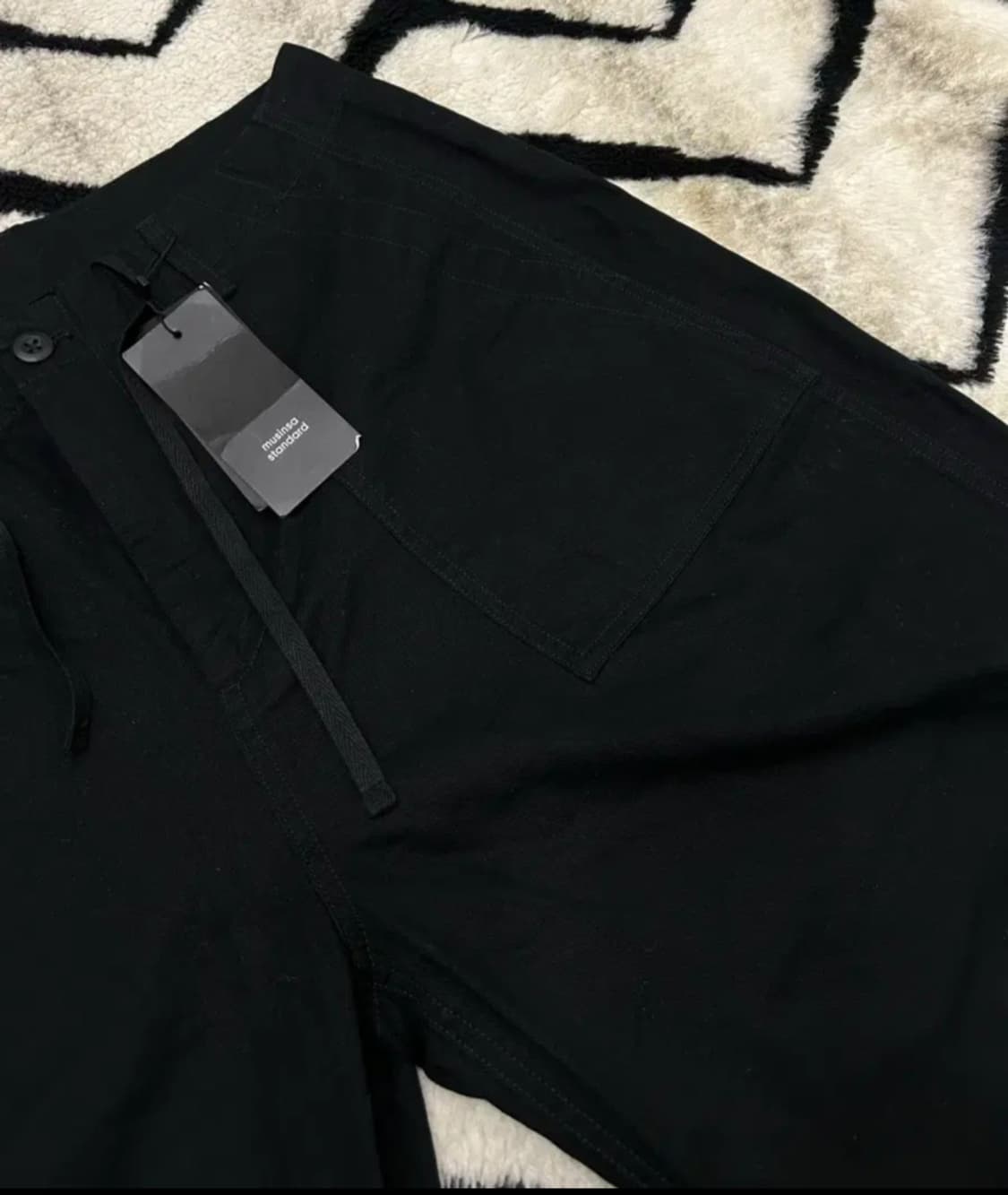 무신사 스탠다드 코튼 와이드 퍼티그 벌룬 팬츠 [블랙]33사이즈 상품이미지2